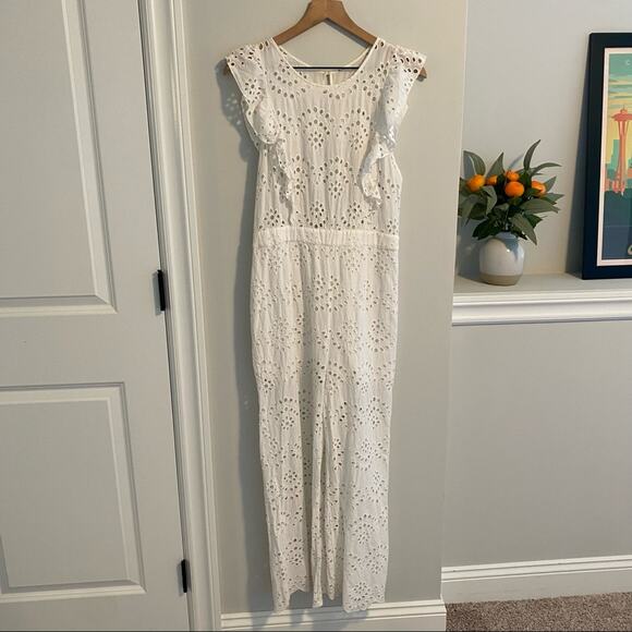 Alice McCall Sample White Eyelet Jumpsuit One Piece Medium - Picture 3 of 16